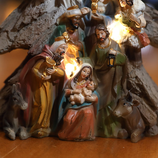 Zayton Home Decor Nativity Set Catholic Figurine Christmas Gift Holy Family Statue Jesus Mary Joseph Ornament