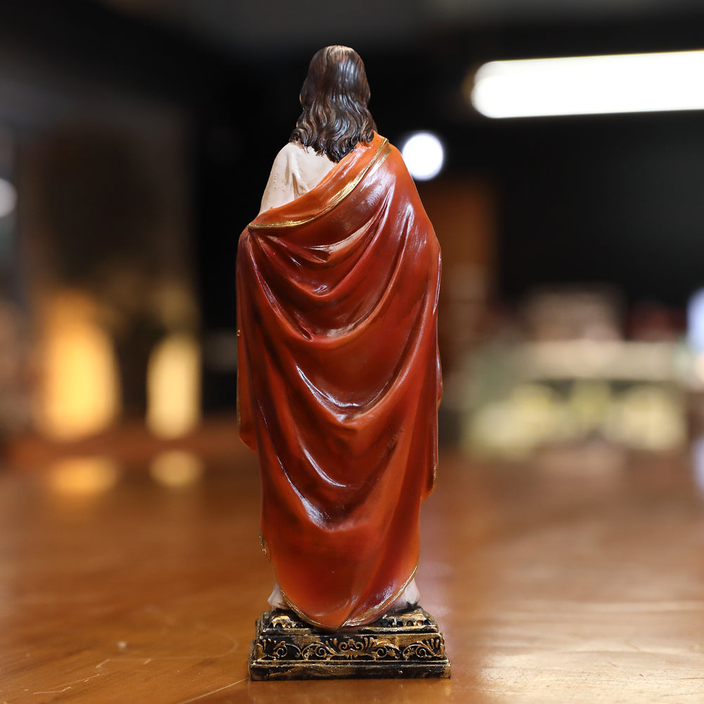 Zayton Jesus Statue Sacred Heart Figure Resin Sculpture Savior Figurine Catholic Christian Religious Gift Home Chapel Decoration