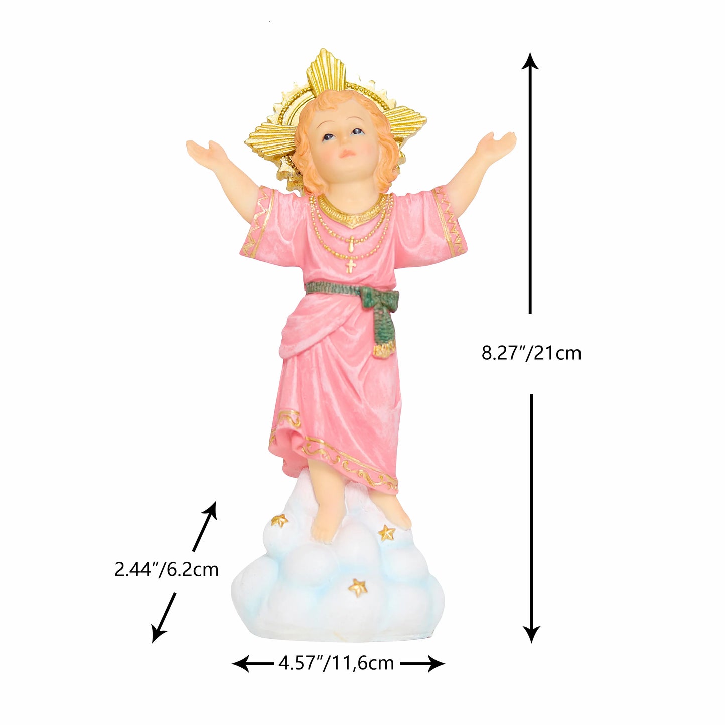 Divine Child statue with measurement dimensions