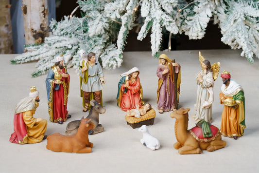 5.75 inch nativity set complete scene arrangement