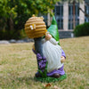 Solar Lighted Bee Garden Gnome Statue with Beehive Staff (12.2" Tall) – Outdoor Yard Decor Figurine