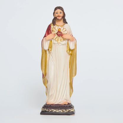 Sacred Heart of Jesus statue on white background, available in multiple sizes