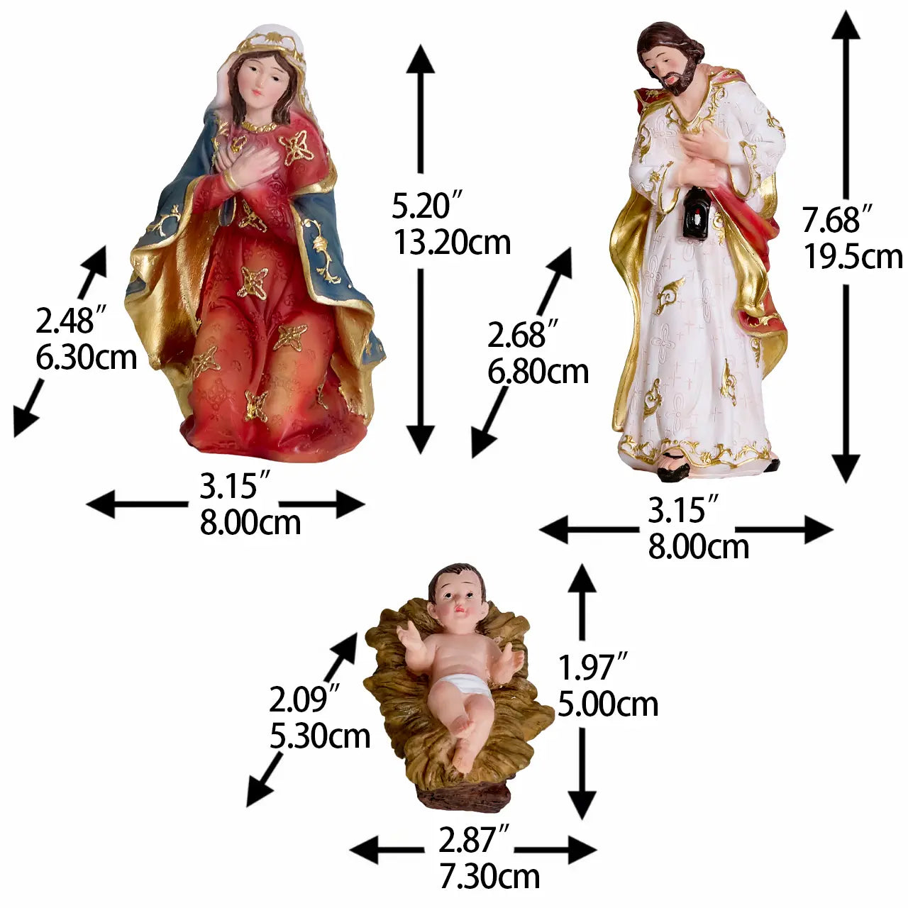 11-Piece Nativity Set – Hand-Painted Resin Christmas Nativity Figurines with Holy Family, Three Wise Men, Angel, Shepherd & Stable Animals – Indoor Holiday & Devotional Decor