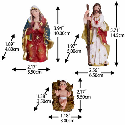 11-Piece Nativity Scene Set – Hand-Painted Resin Christmas Nativity Figurines with Holy Family, Three Wise Men, Angel, Shepherd & Animals – Indoor Holiday Decor