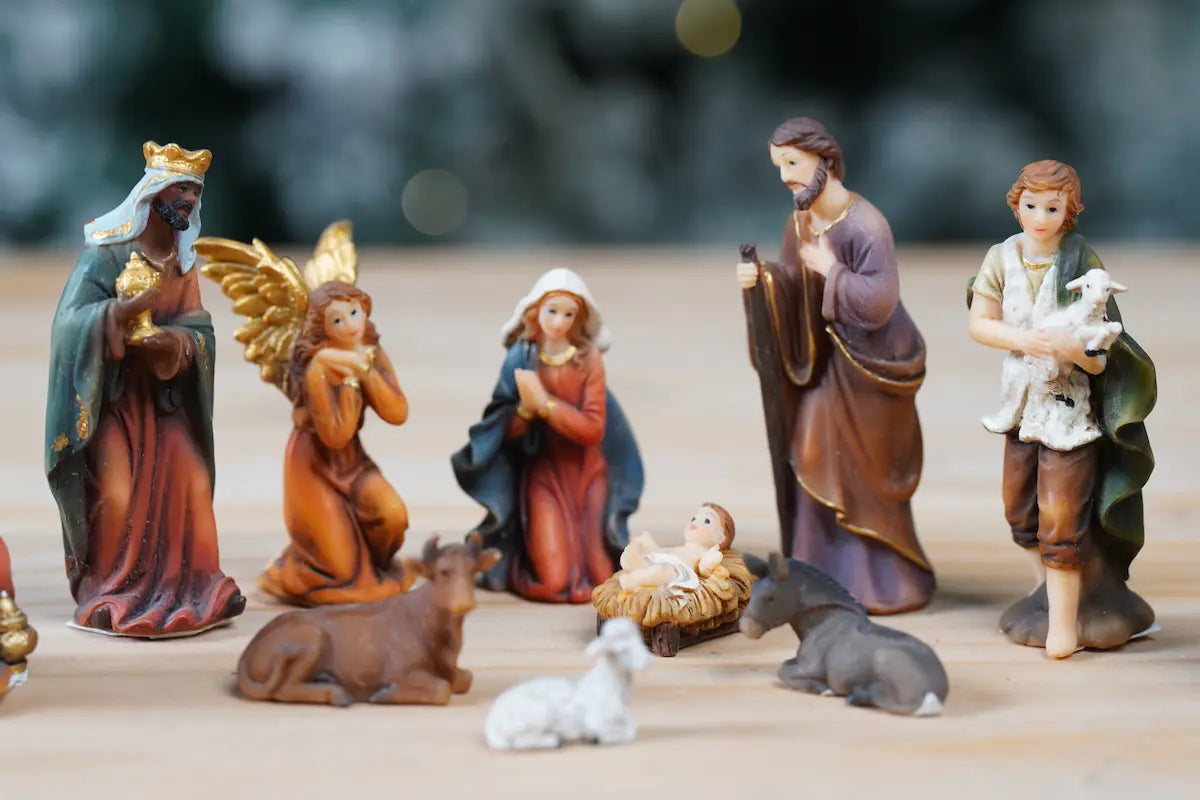 3" Mini Nativity Set - 11-Piece Christmas Creche Figurines