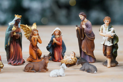 3" Mini Nativity Set - 11-Piece Christmas Creche Figurines
