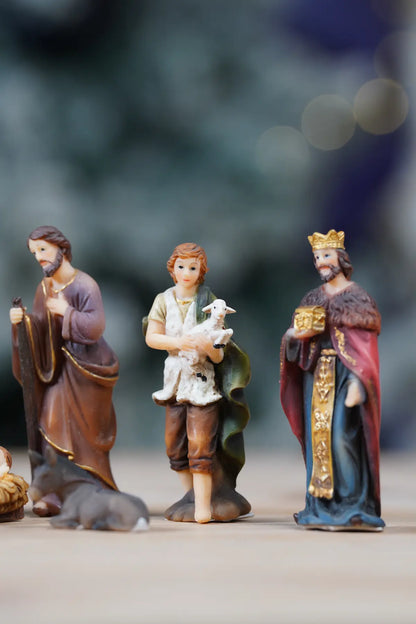3" Mini Nativity Set - 11-Piece Christmas Creche Figurines