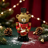 Christmas Teddy Bear Drummer Figurine