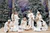 All White 11-Piece Nativity Set - Indoor Christmas Manger Scene with Gold Details