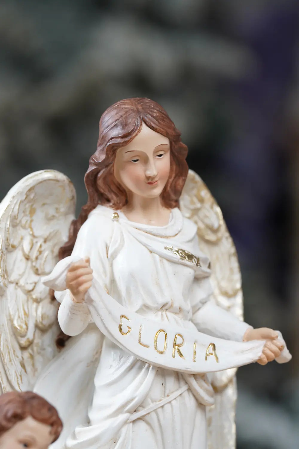 white Gloria angel figurine 