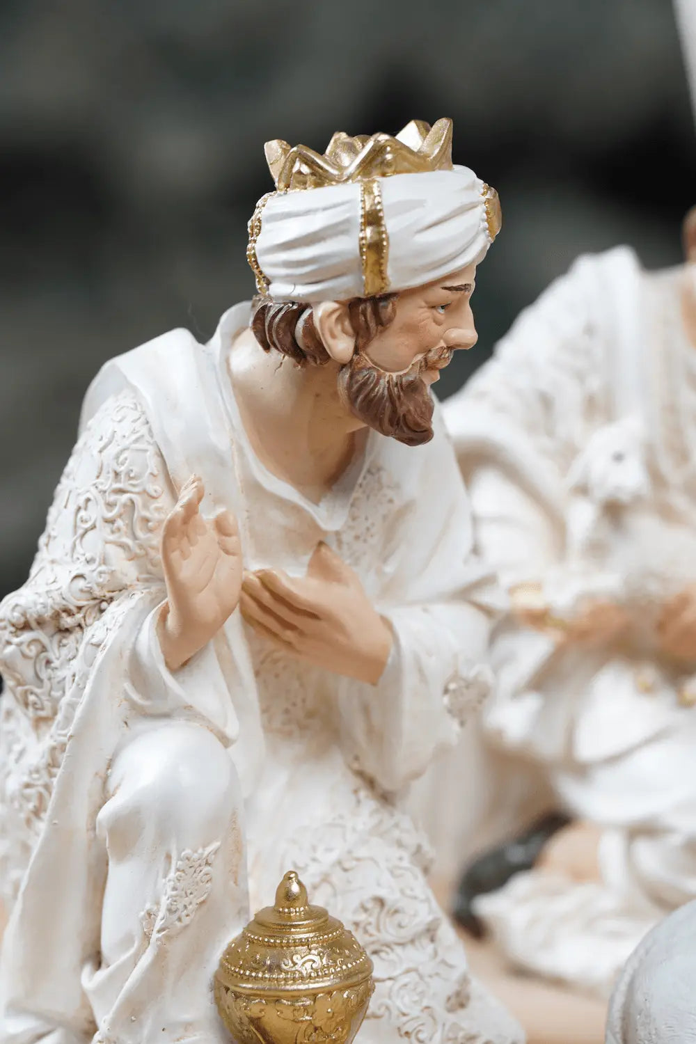white nativity wise man figurine