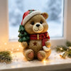 Light-Up Christmas Teddy Bear with Mini Tree Figurine