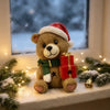 Light-Up Christmas Teddy Bear with Gift Boxes Figurine