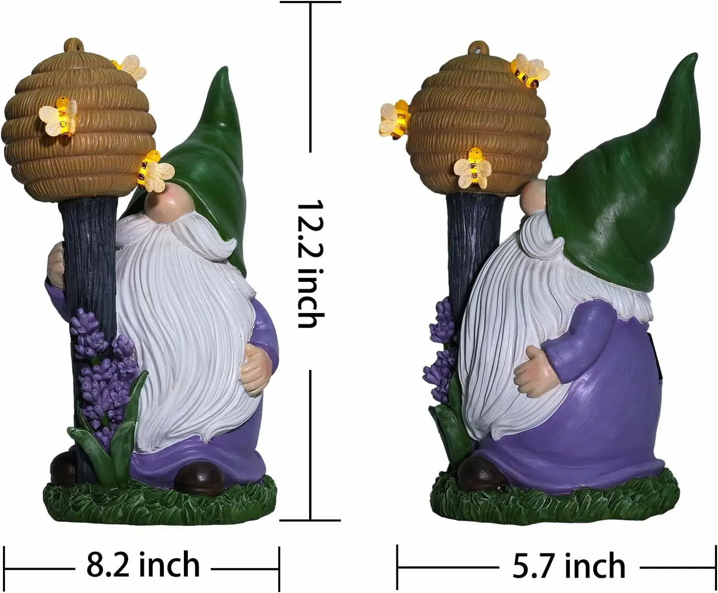 Garden gnome statue dimensions 