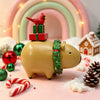 Christmas Capybara Figurine with Gift on Back – Cute Resin Holiday Decoration