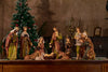 11-Piece Nativity Set with Kneeling Angel – Hand-Painted Resin Christmas Figurines