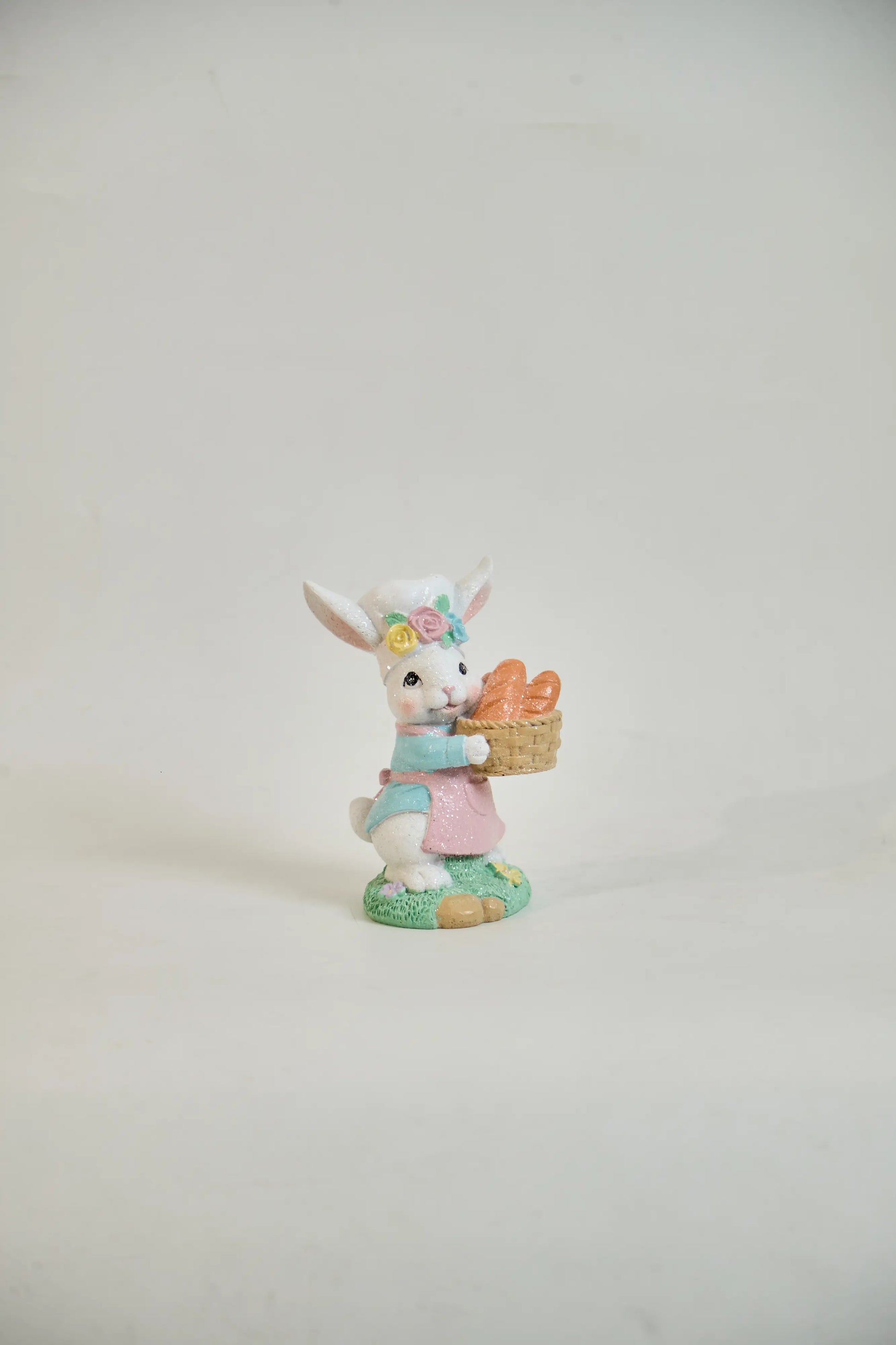 Bunny baker figurine side view white background