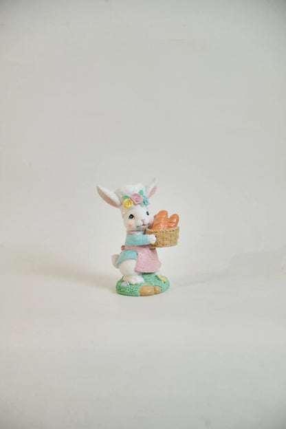 Bunny baker figurine side view white background