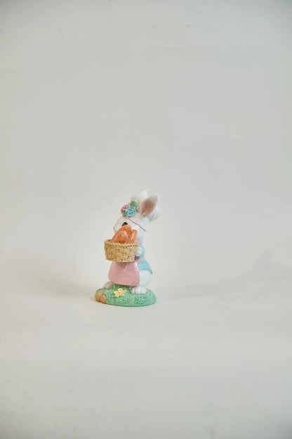Easter bunny baker back view showing bow detail