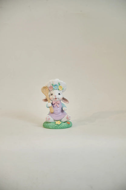 Zayton Easter bunny chef figurine front view