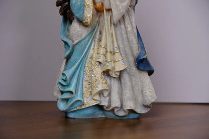 Holy Family Statue – Hand-Painted Resin Nativity Figurine – Christmas & Year-Round Catholic Home Altar Decor