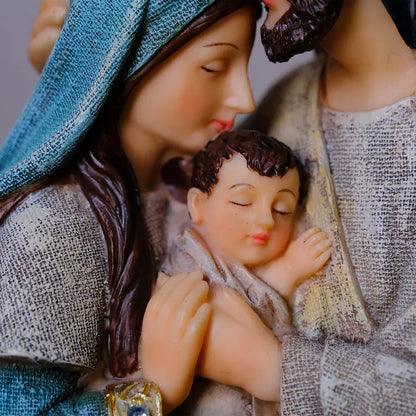 Holy Family Statue – Hand-Painted Resin Nativity Figurine – Christmas & Year-Round Catholic Home Altar Decor