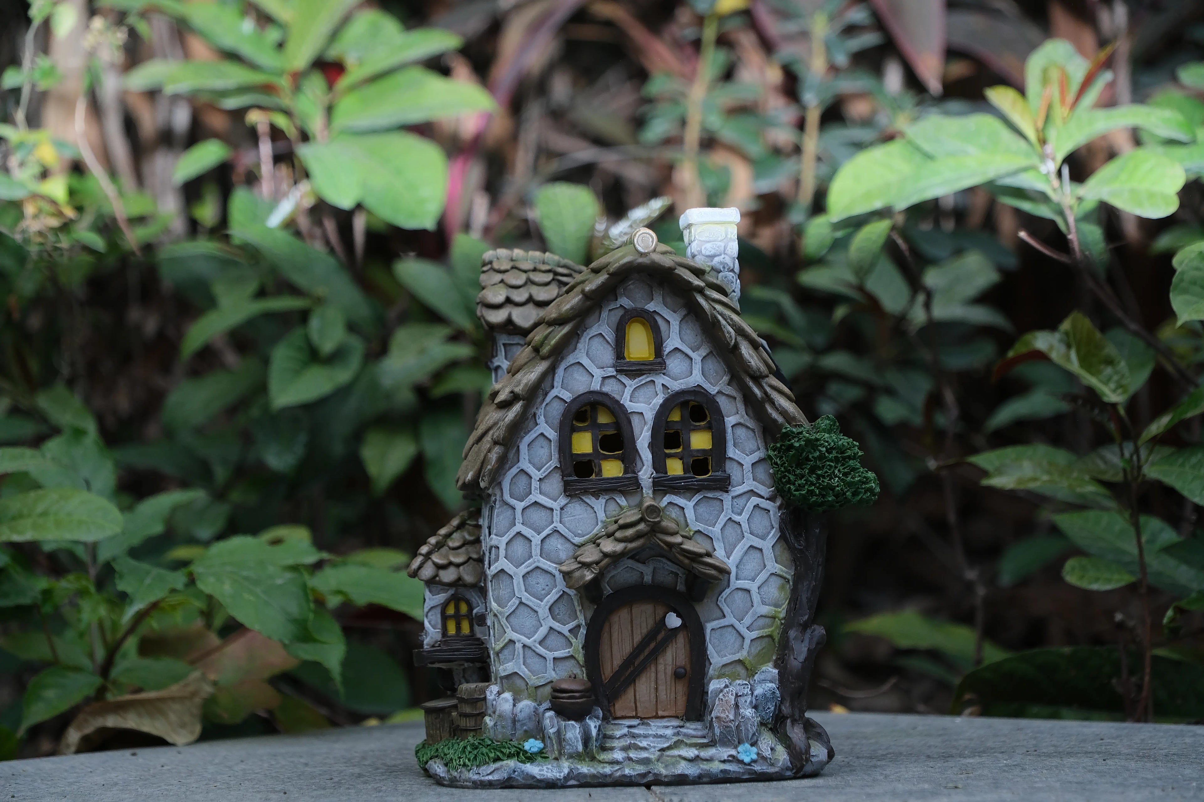 stone fairy house figurine garden decor