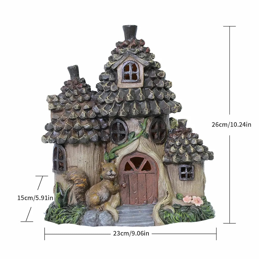 Solar squirrel fairy house size chart
