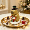 JOY Christmas Capybara Figurine with Top Hat – Cute Resin Holiday Ornament