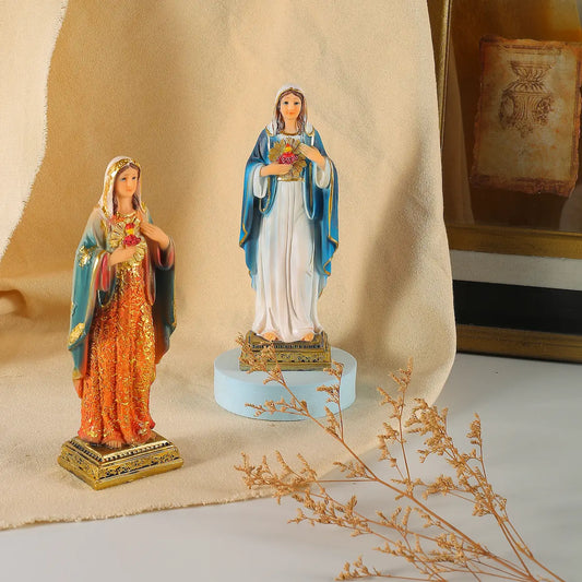 Two Immaculate Heart of Mary figurines