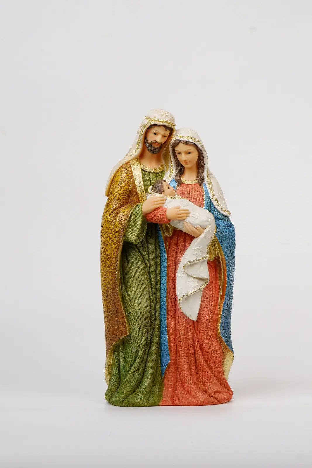 Holy Family Figurine – Hand-Painted Resin, 3 Sizes