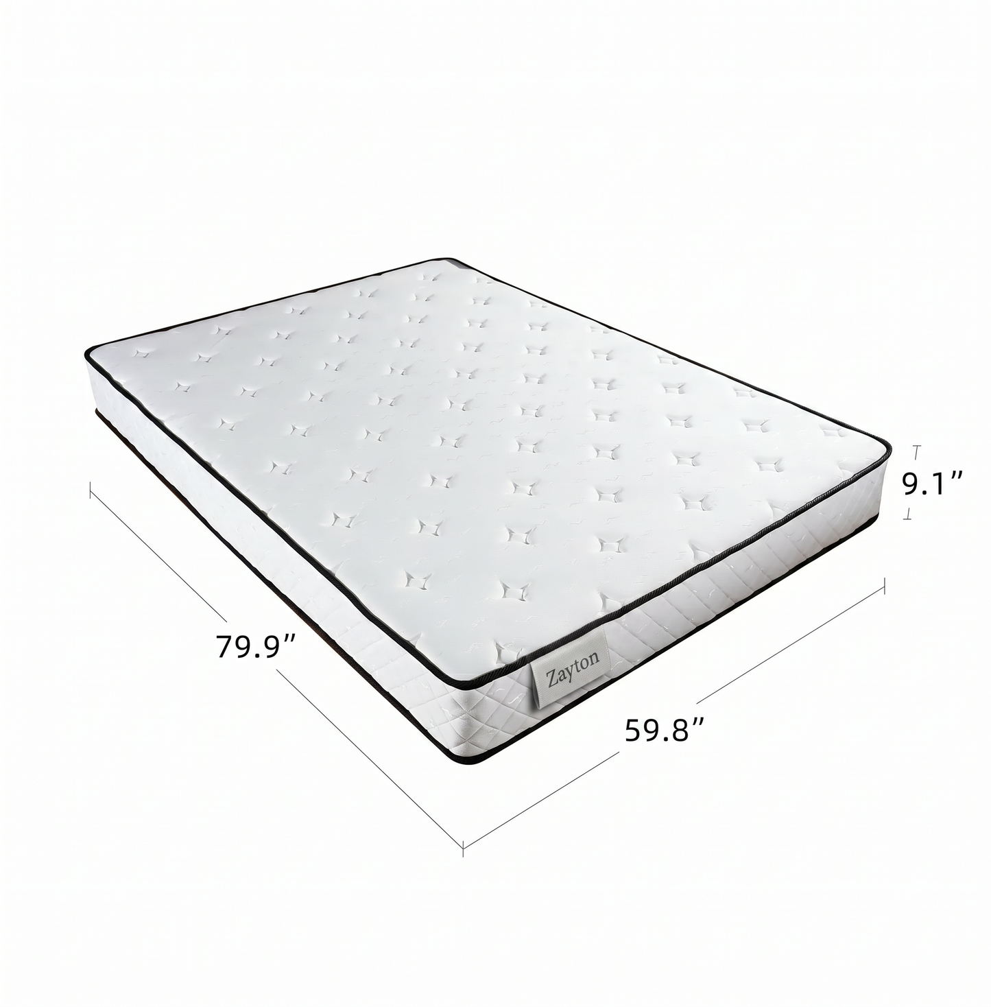 Queen Size 9.1 Inch Pocket Spring Memory Foam Mattress, CertiPUR-US Certified Medium Firm Hybrid Mattress