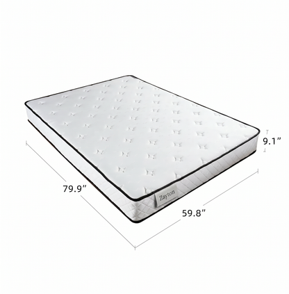 Queen Size 9.1 Inch Pocket Spring Memory Foam Mattress, CertiPUR-US Certified Medium Firm Hybrid Mattress