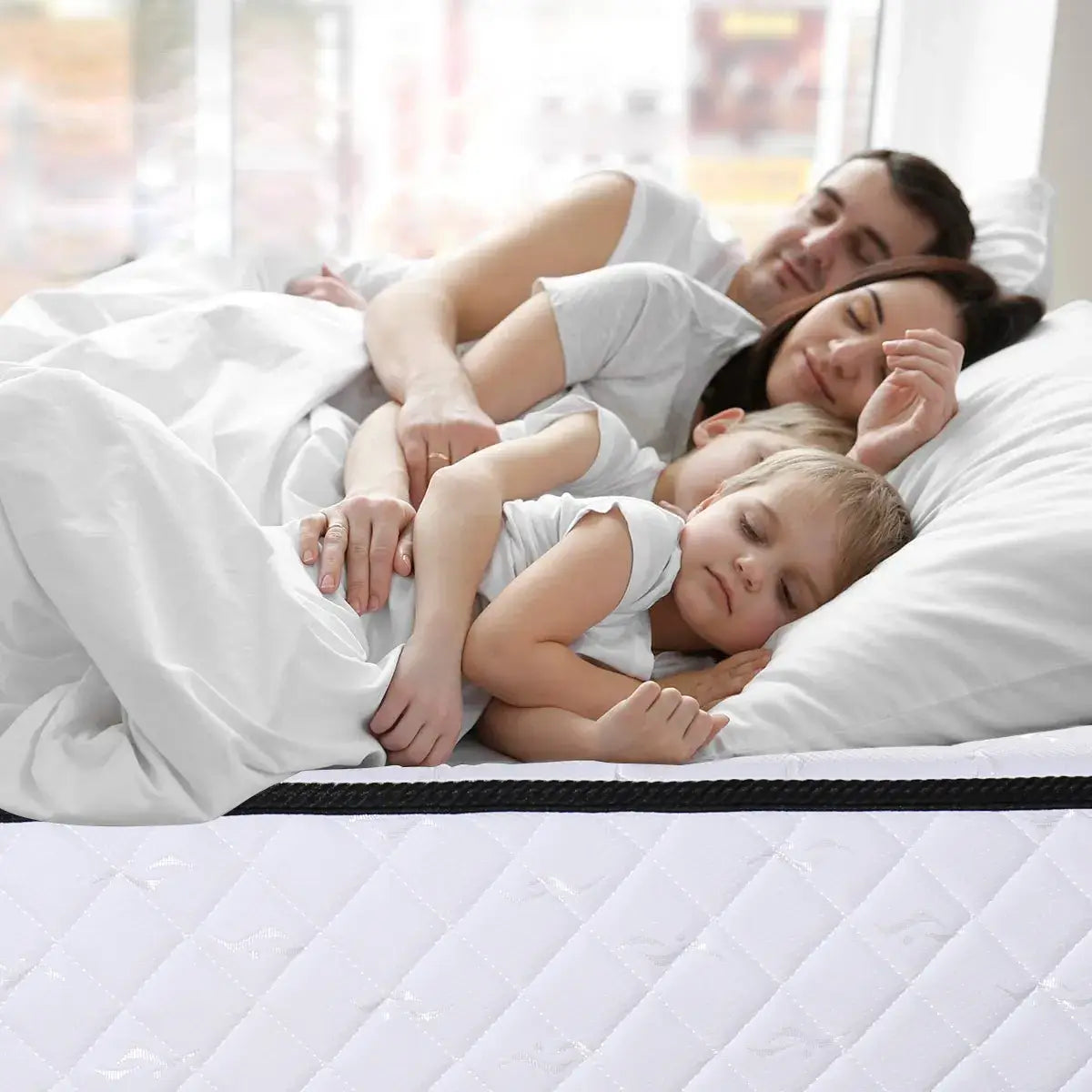 Queen Size 9.1 Inch Pocket Spring Memory Foam Mattress, CertiPUR-US Certified Medium Firm Hybrid Mattress
