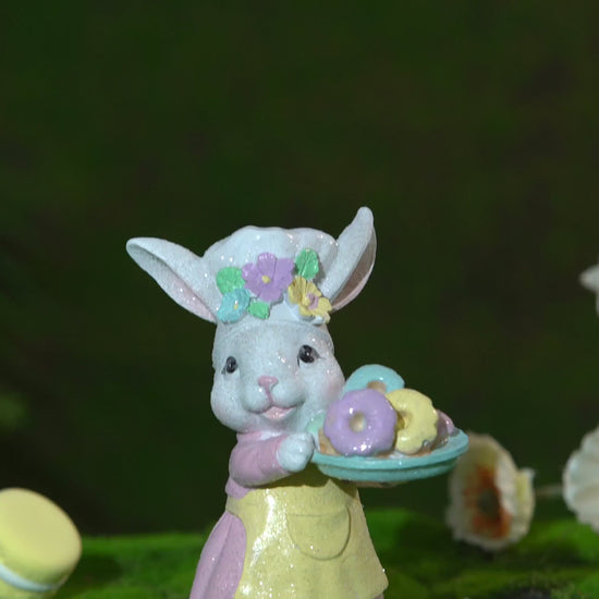 Video of Zayton Easter Bunny Figurine with Donut Tray