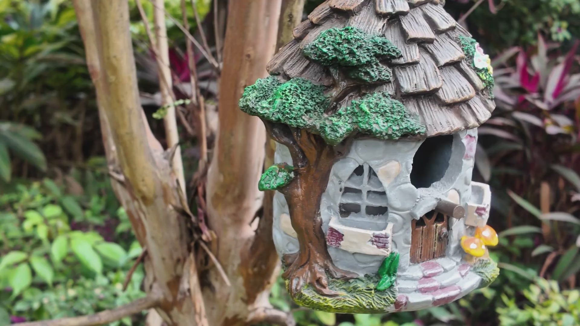 Video of Zayton Fairy Cottage Birdhouse