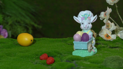 Video of Zayton Easter Bunny Figurine with Egg Cart