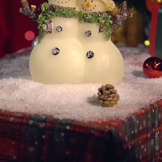 Video of Zayton Lighted Snowman Couple Figurine
