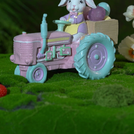 Video of Zayton hand-painted glitter resin Easter bunny figurine