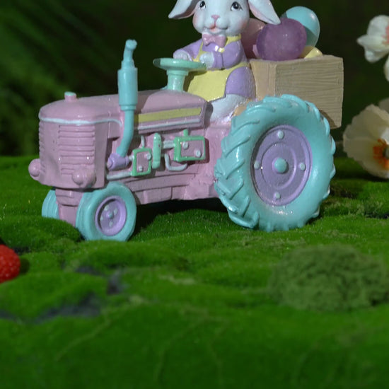 Video of Zayton hand-painted glitter resin Easter bunny figurine