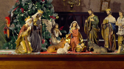 11-Piece Nativity Scene Figurines Set – Available in 5", 8" & 12" – Indoor Christmas Nativity Display