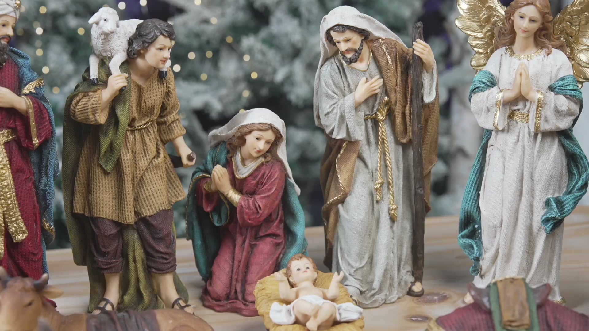 Video of Zayton 12-piece Hand-Painted Nativity Figurines Set 0065