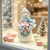 Pastel Snowman with Wreath Figurine