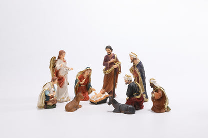 Zayton Statue Nativity Scene Set Christmas Crib Figurines Baby Jesus Manger Miniatures Ornament Church Catholic Gift Home Decor