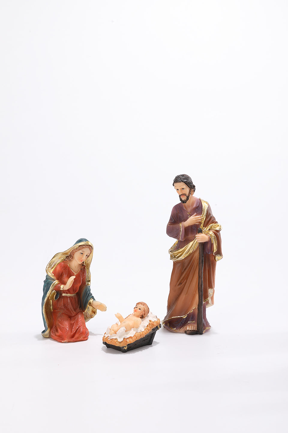 Zayton Statue Nativity Scene Set Christmas Crib Figurines Baby Jesus Manger Miniatures Ornament Church Catholic Gift Home Decor