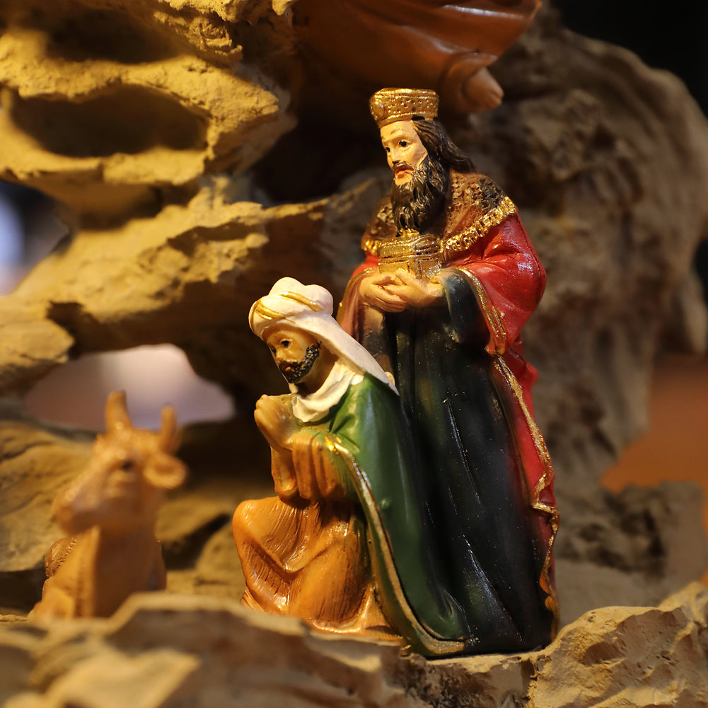 Zayton Nativity Scene SET Christmas Gift Holy Family Statue Christ Jesus Mary Joseph Catholic Figurine Xmas Ornament Home Decor