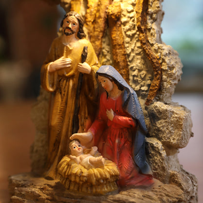 ZAYTON Nativity Scene Home Decor Christ Jesus Mary Joseph Catholic Figurine Xmas Ornament Holy Family Statue Christmas Gift