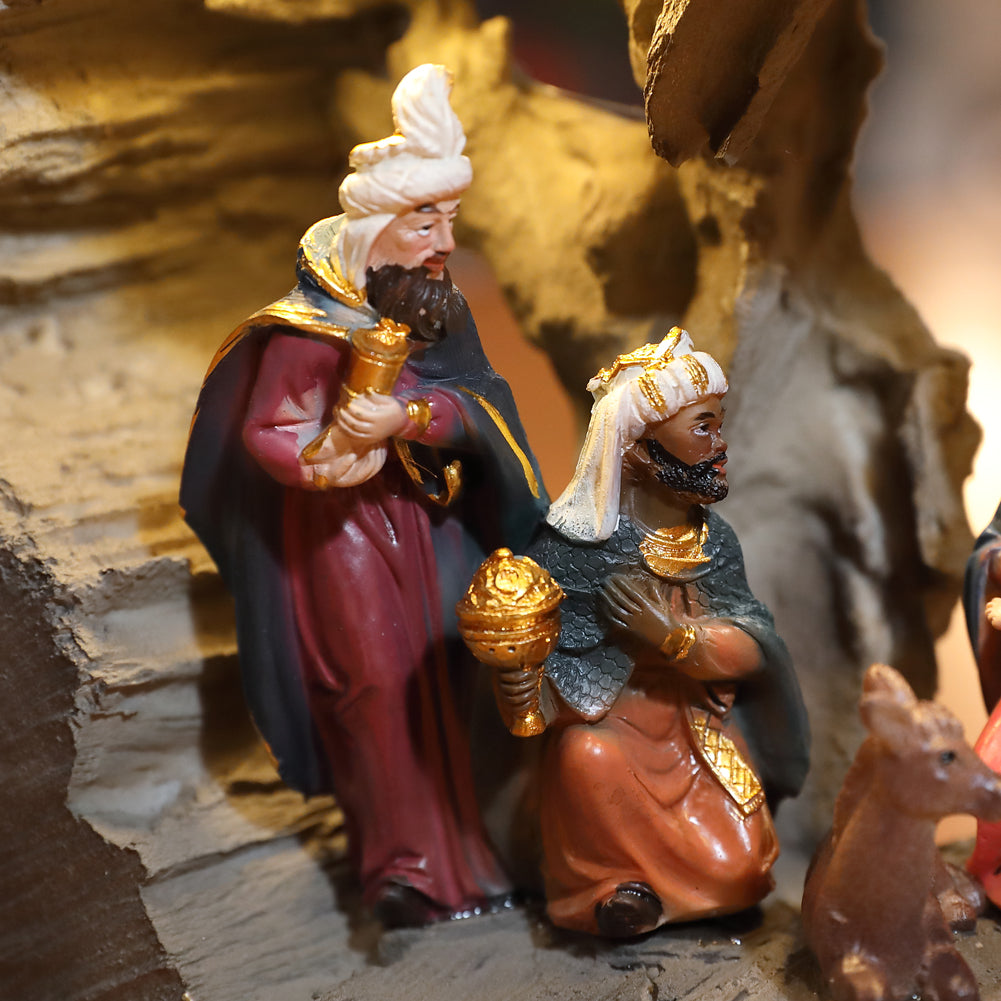 Zayton Nativity Scene Set Holy Family Figurine Home Decor Christ Jesus Statues Mary Joseph Miniature sculpture Christmas gift