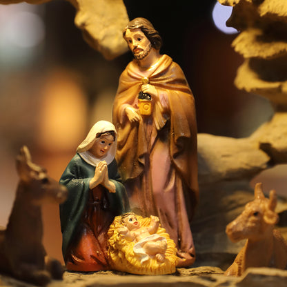 Zayton Nativity Scene SET Christmas Gift Holy Family Statue Christ Jesus Mary Joseph Catholic Figurine Xmas Ornament Home Decor