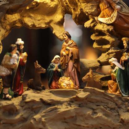 Zayton Nativity Scene SET Christmas Gift Holy Family Statue Christ Jesus Mary Joseph Catholic Figurine Xmas Ornament Home Decor